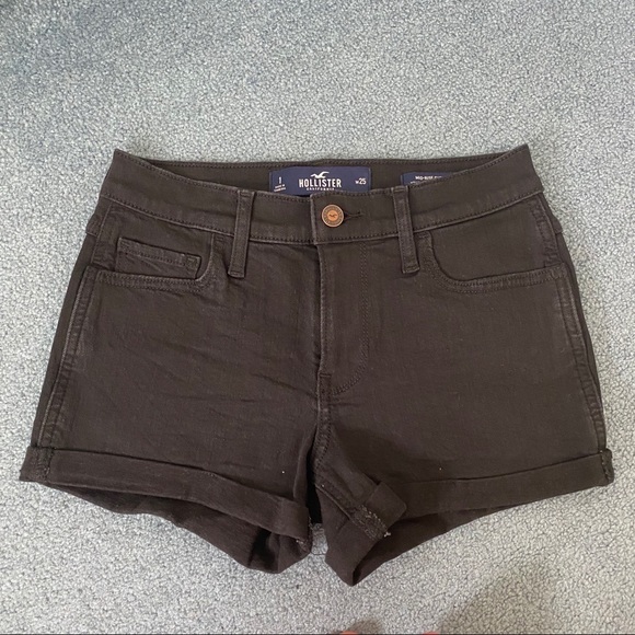 mid rise black shorts